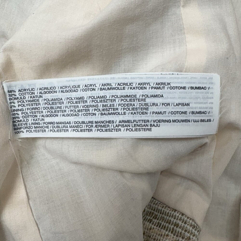 MNG Casual Women's Jacket Size 4 Beige Full Zip Lined Pockets Long Sleeves EUC - Picture 2 of 14